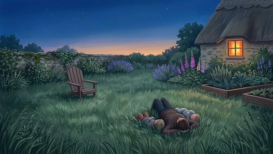 Illustration for The Blue Hour in the Long Grass
