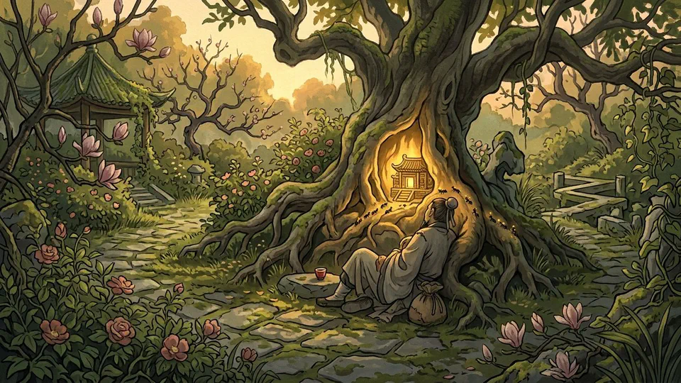 Illustration for The Dream Beneath the Huai Tree