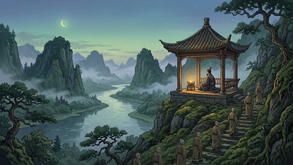 Illustration for The Eight Old Men of Bagong Mountain