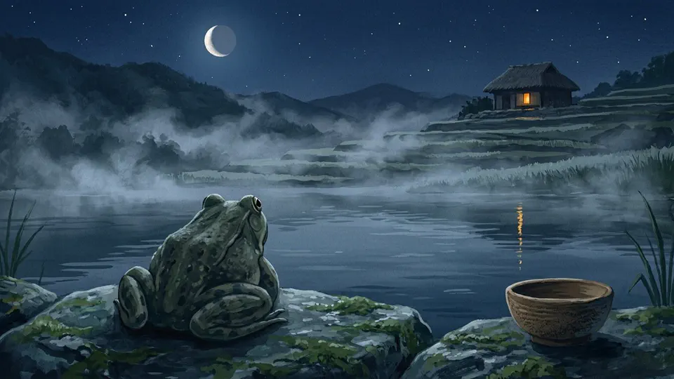 Illustration for The Farmer Who Left a Bowl for the Bullfrog
