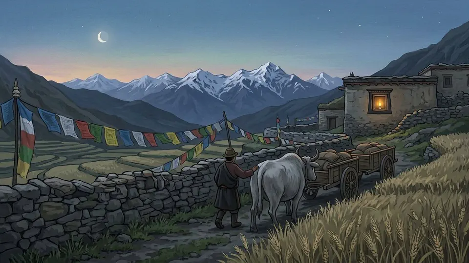 Illustration for The Ox Who Won the Forfeit