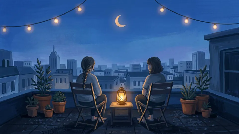 Illustration for The Rooftop and the Wide Lawn