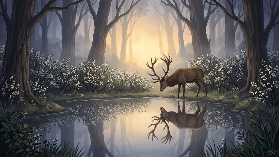 Illustration for The Stag Who Learned to Thank His Legs